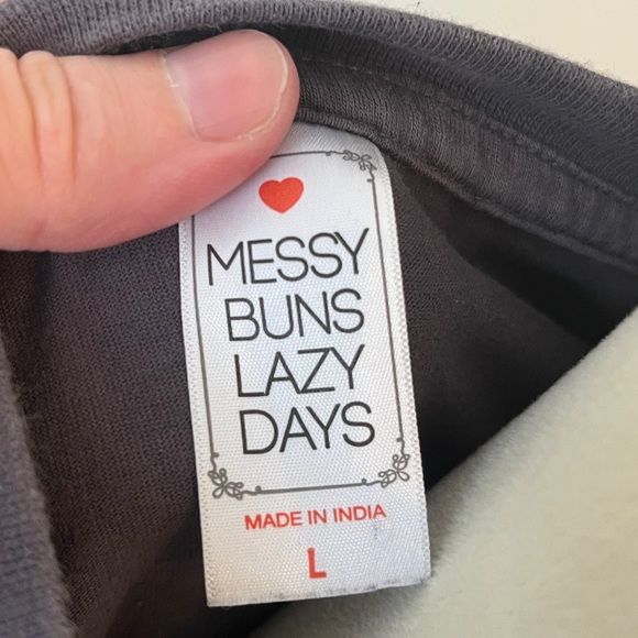 Sun and Moon Graphic Tee in Charcoal with Cream Print size large - Picture 4 of 6